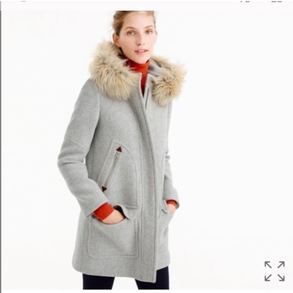 J.Crew Chateau Parka fur hood coat - Size 2